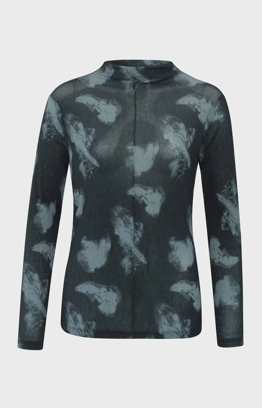 Yaya Mesh Top Graphic Print