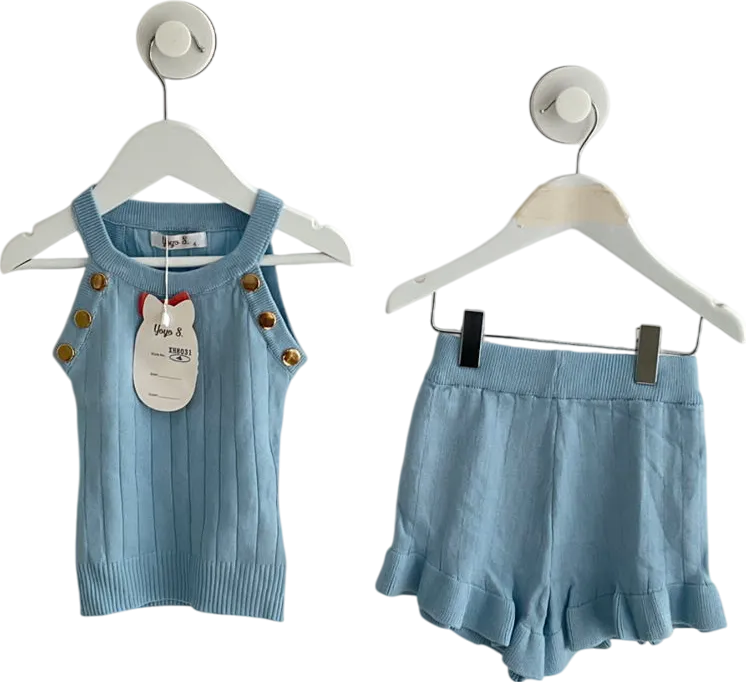 Yoyo S. Blue Knitted Short & Top Set 4 Years