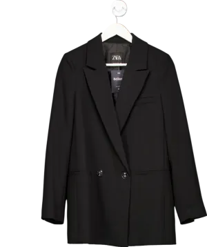 ZARA Black Oversized 2 Button Blazer UK S